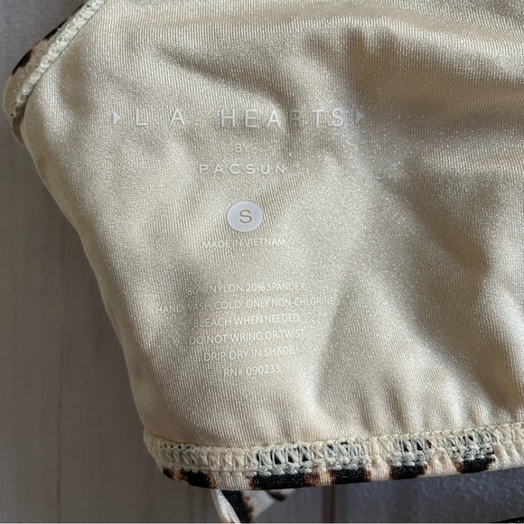 PacSun Bikini Top Women’s S Leopard Print Cutout Swimwear Thick strap Scoop Neck - Picture 2 of 8